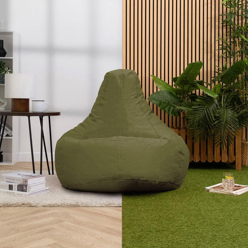 Dalton Recliner Indoor-Outdoor Gaming Bean Bag - Khaki Green
