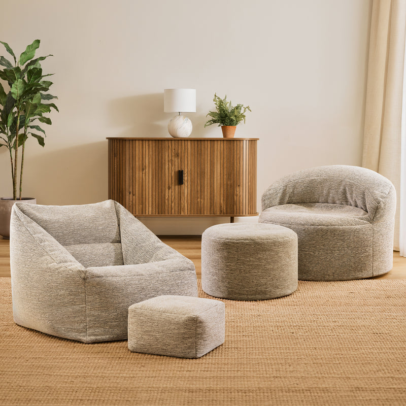 Milano Woven Round Footstool - Natural
