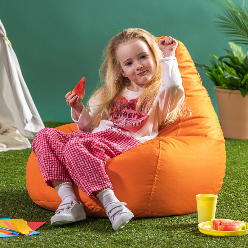 Kids Dalton Indoor-Outdoor High Back Bean Bag - Orange