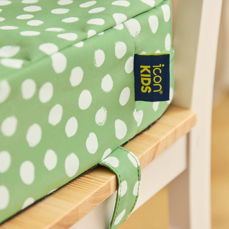 Kids Printed Booster Seat - Spots Sage Green