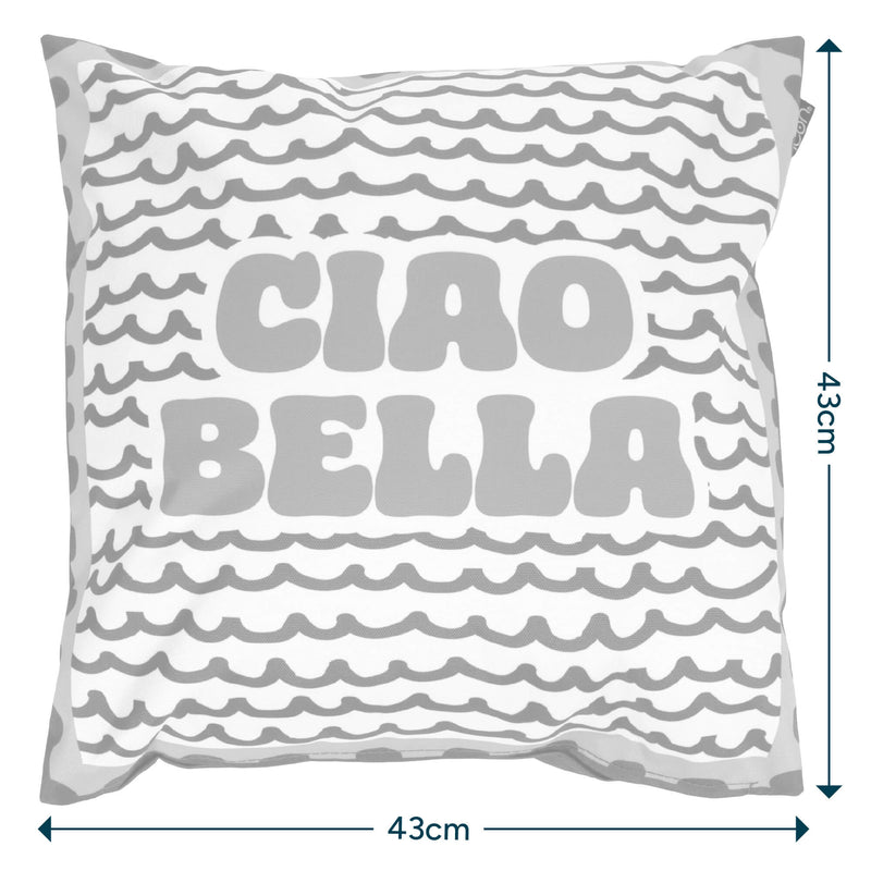 Italian Ciao Bella Print Indoor-Outdoor Cushion