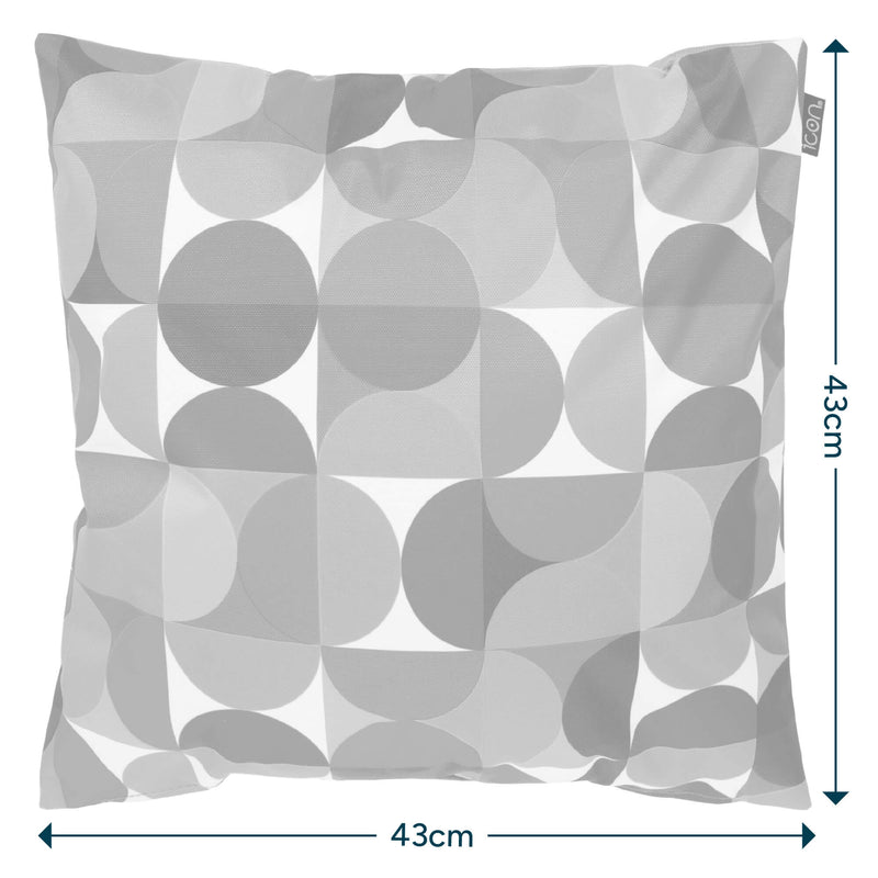 Circle Geometric Print Indoor-Outdoor Cushion - Multicolour
