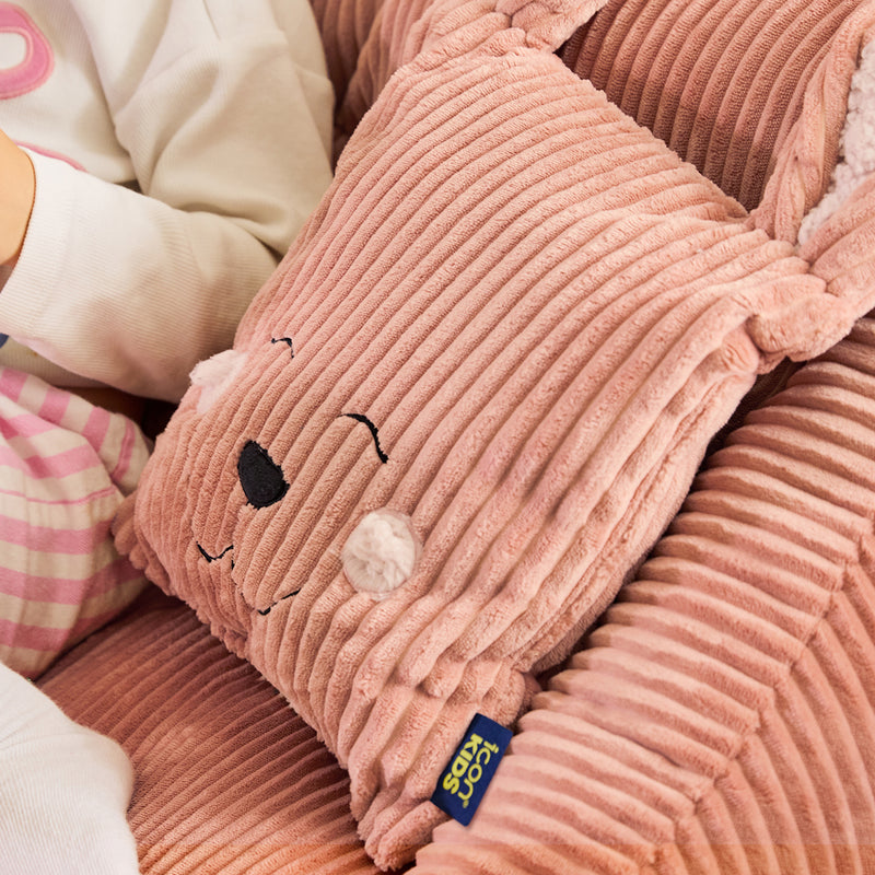 Kids Robyn Rabbit Cord Cushion - Dawn Pink