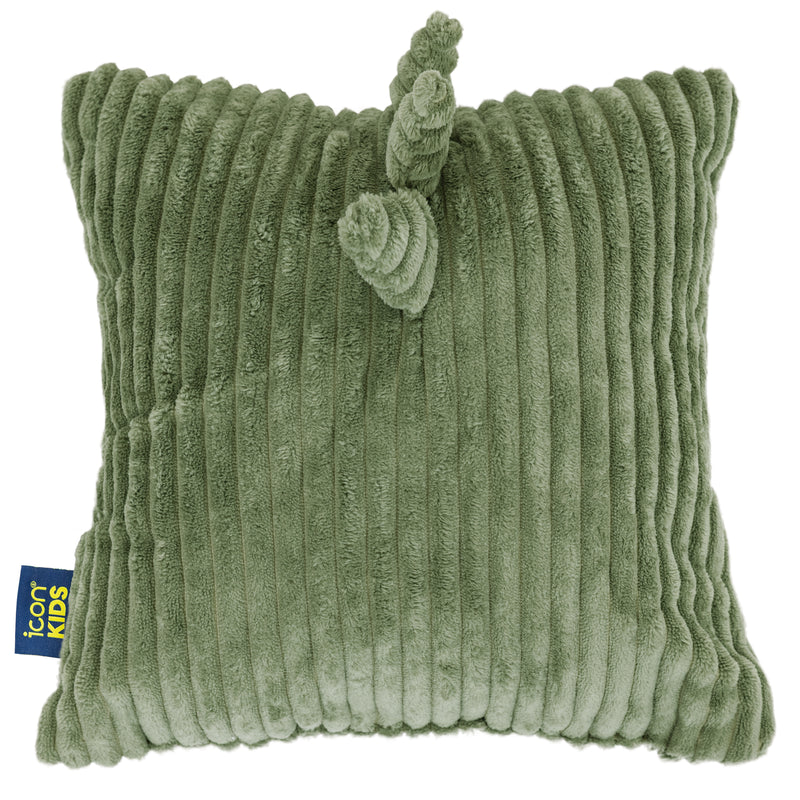 Kids Dexter Dinosaur Cord Cushion - Sage Green