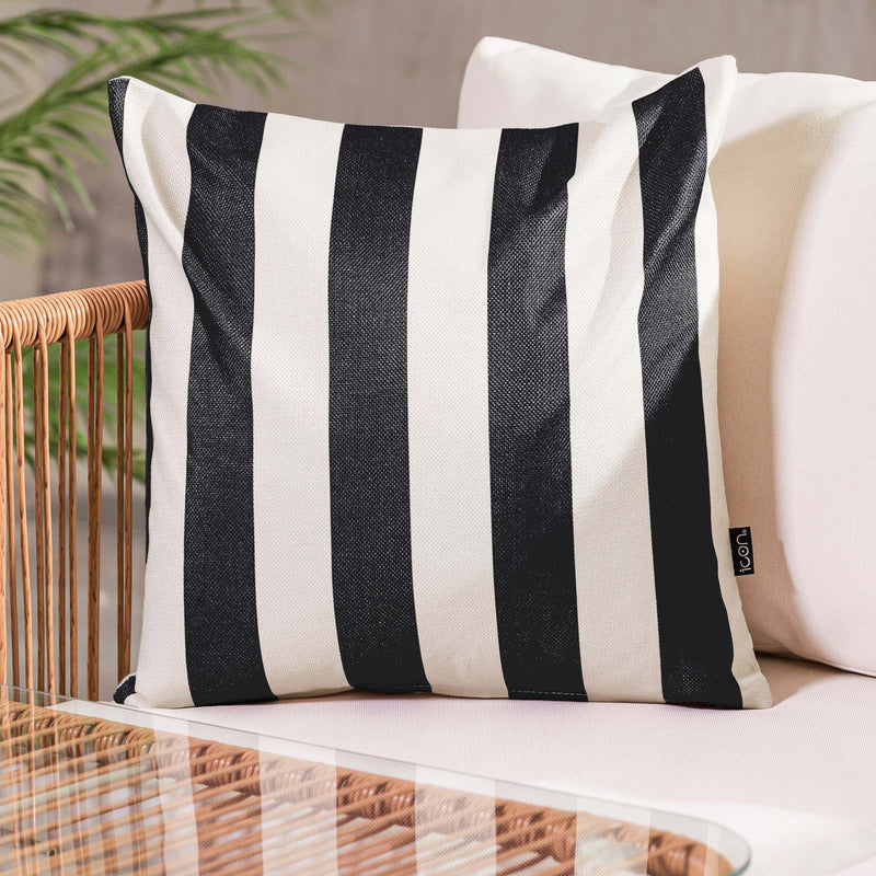 Stripe Indoor-Outdoor Cushion - Black
