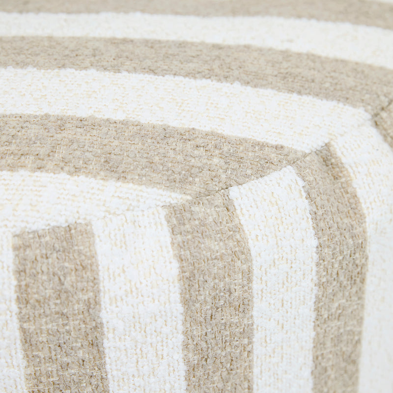 Milano Stripe Bouclé Round Footstool - Natural