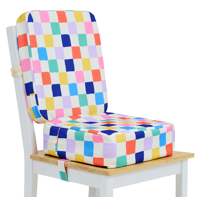 Kids Printed High Back Booster Seat - Checkered Print