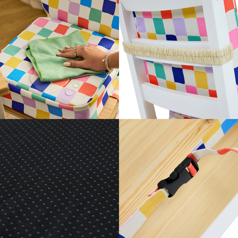 Kids Printed High Back Booster Seat - Checkered Print