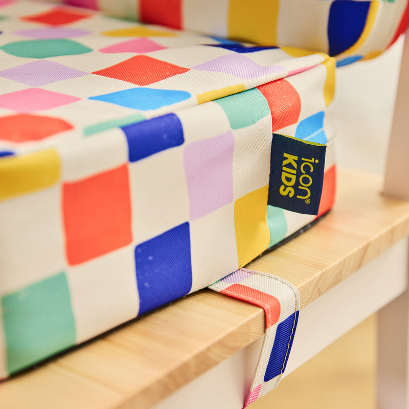 Kids Printed High Back Booster Seat - Checkered Print