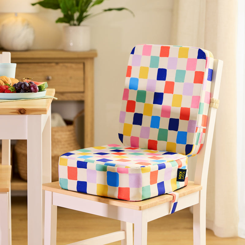 Kids Printed High Back Booster Seat - Checkered Print