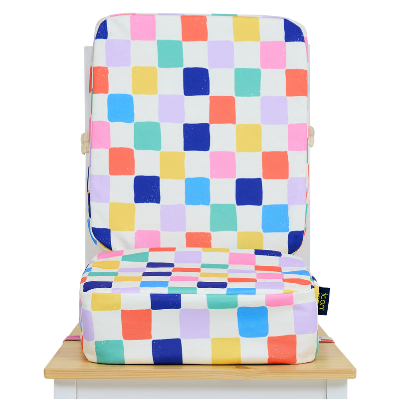 Kids Printed High Back Booster Seat - Checkered Print