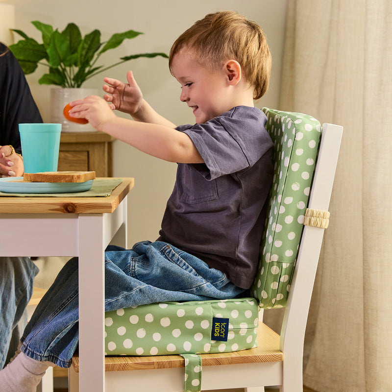 Kids Printed High Back Booster Seat - Spots Sage Green