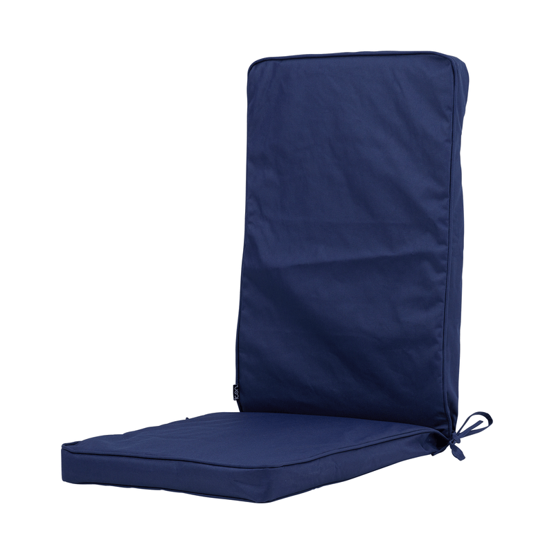 Plain Outdoor High Back Seat Pad - Blue