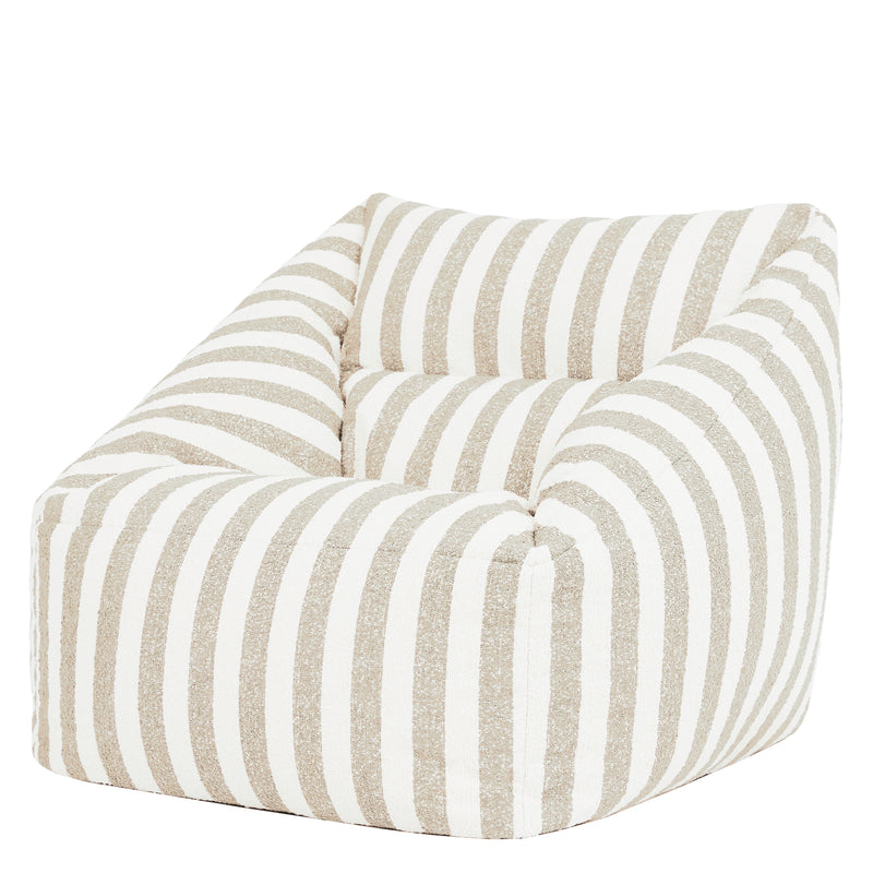 Natalia Stripe Bouclé Armchair Bean Bag - Natural