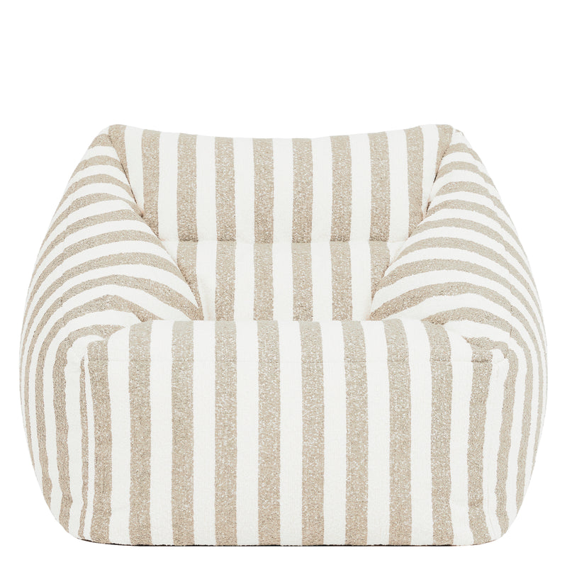 Natalia Stripe Bouclé Armchair Bean Bag - Natural