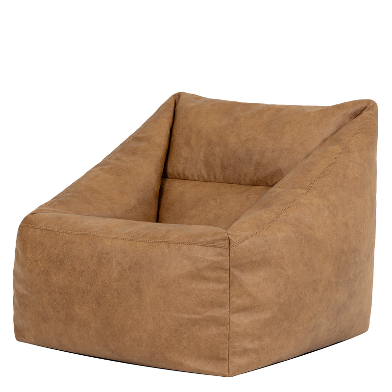Natalia Faux Leather Armchair Bean Bag - Tan