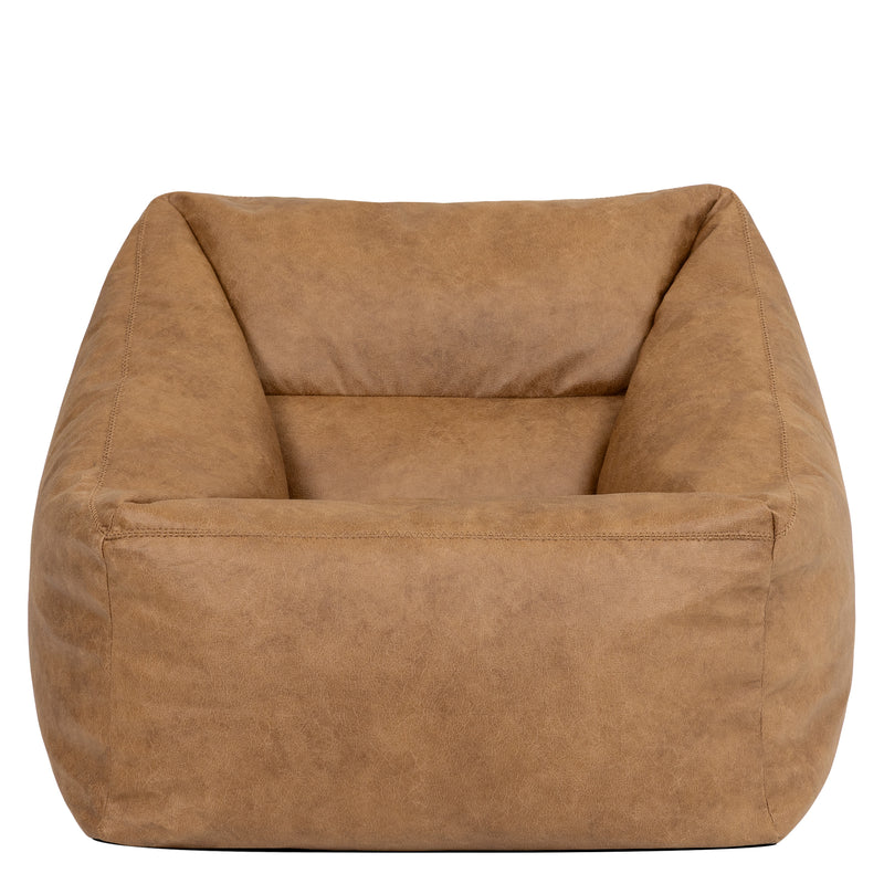 Natalia Faux Leather Armchair Bean Bag - Tan