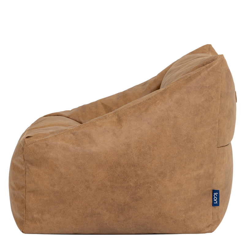 Natalia Faux Leather Armchair Bean Bag - Tan