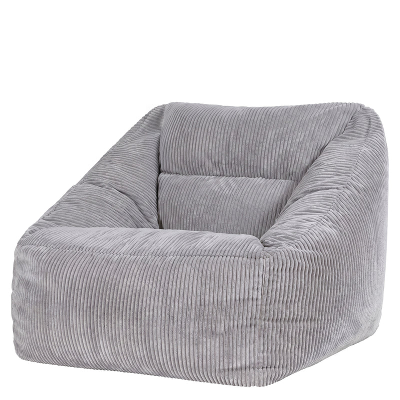 Natalia Cord Armchair Bean Bag - Grey