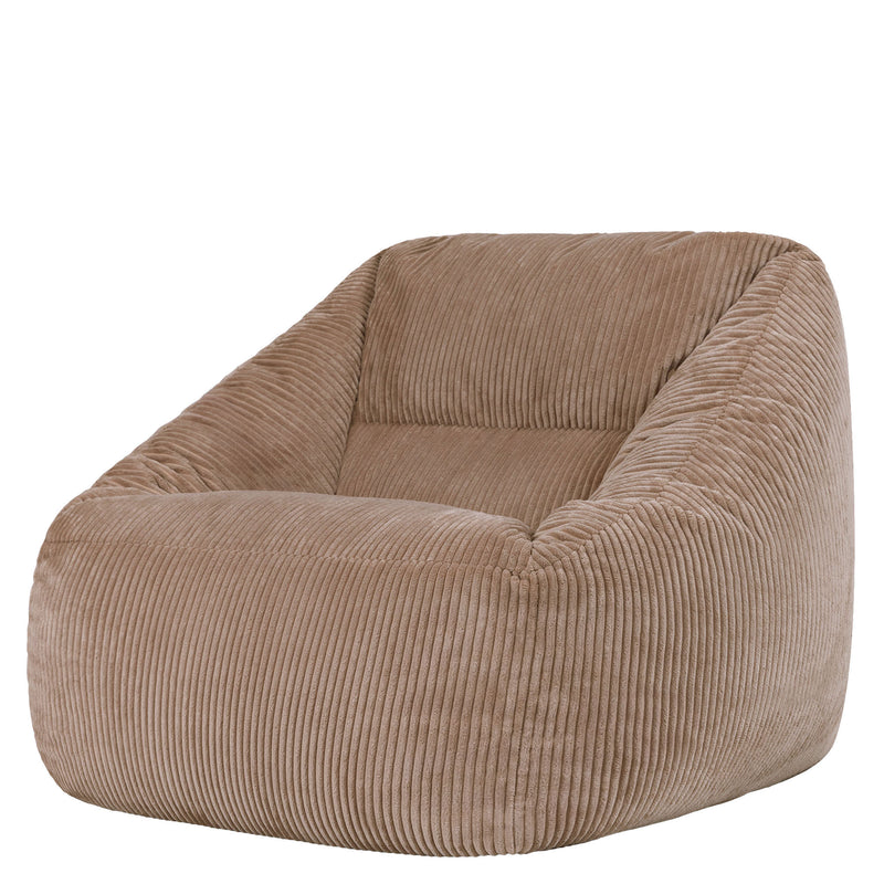 Natalia Cord Armchair Bean Bag - Mocha Brown