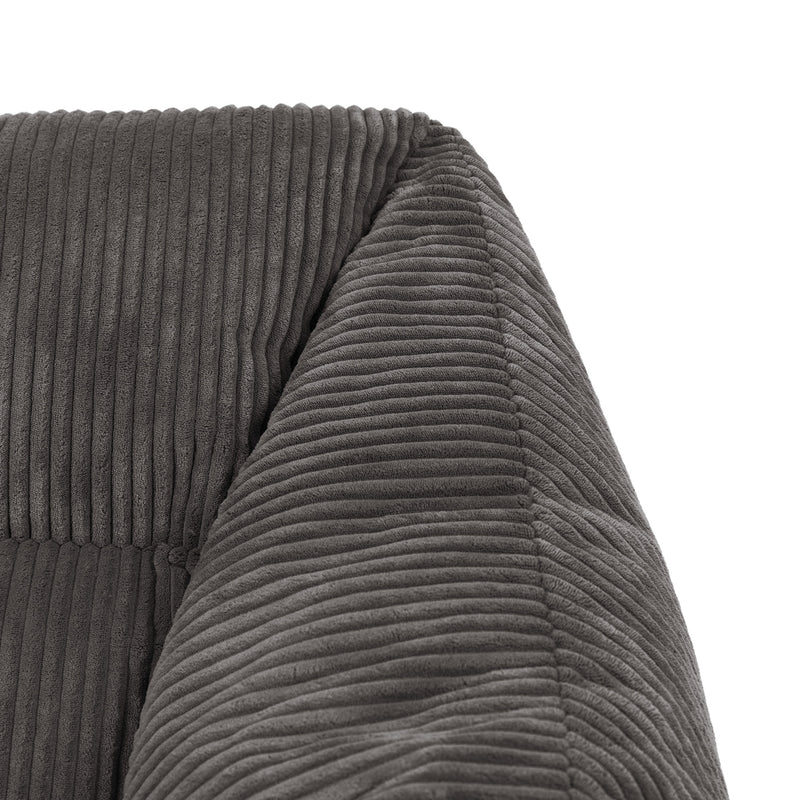 Natalia Cord Armchair Bean Bag - Charcoal Grey