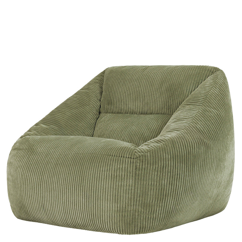 Natalia Cord Armchair Bean Bag - Green