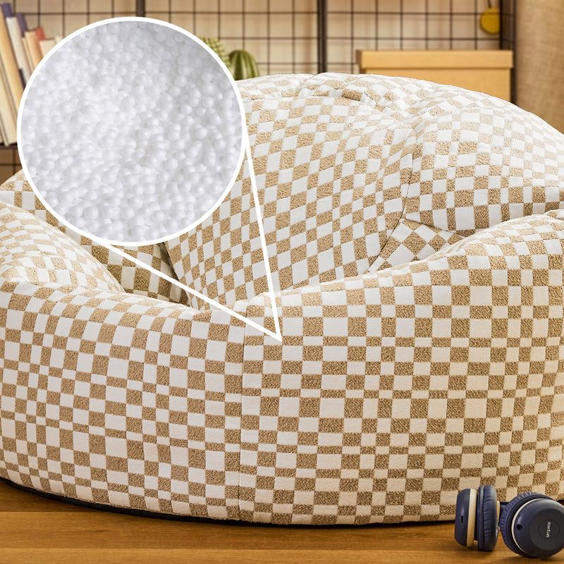 Kingston Checkerboard Classic Bean Bag - Natural