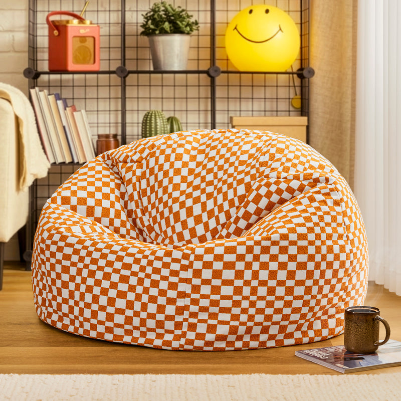 Kingston Checkerboard Classic Bean Bag - Orange