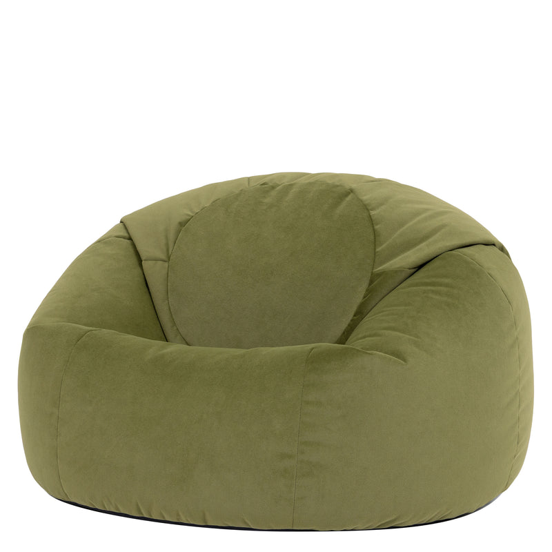 Kingston Velvet Classic Bean Bag Chair - Olive