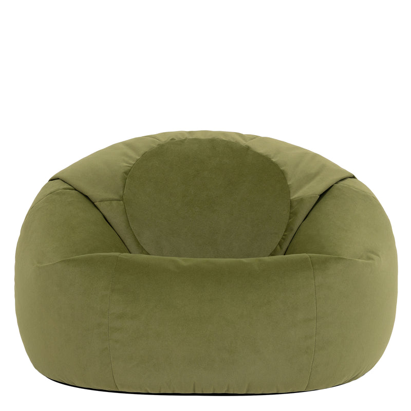 Kingston Velvet Classic Bean Bag Chair - Olive
