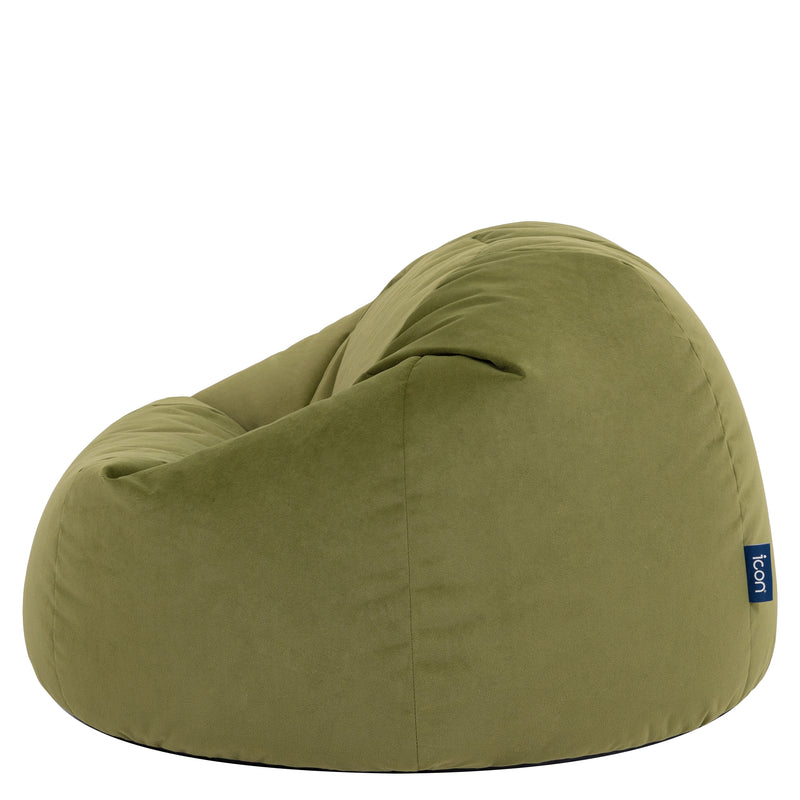 Kingston Velvet Classic Bean Bag Chair - Olive