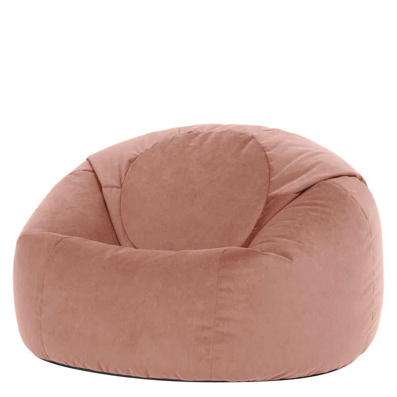 Kingston Velvet Classic Bean Bag Chair - Dawn Pink