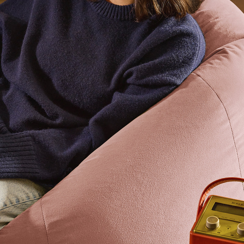 Kingston Velvet Classic Bean Bag Chair - Dawn Pink