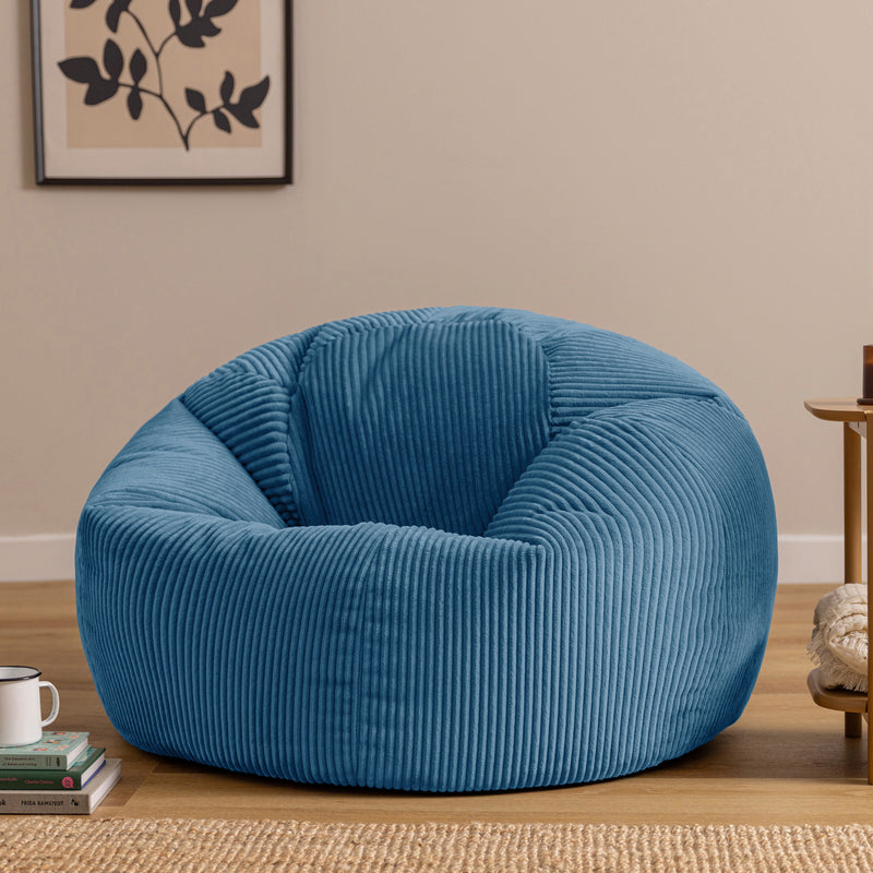 Kingston XL Cord Classic Bean Bag - Denim Blue