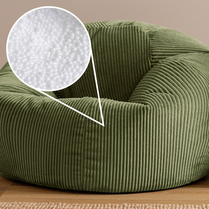 Kingston XL Cord Classic Bean Bag - Sage Green