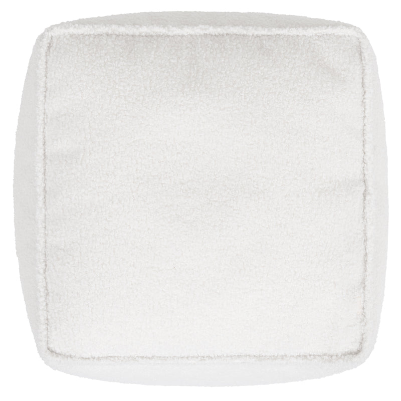 Amara Bouclé Square Footstool Bean Bag - Ivory