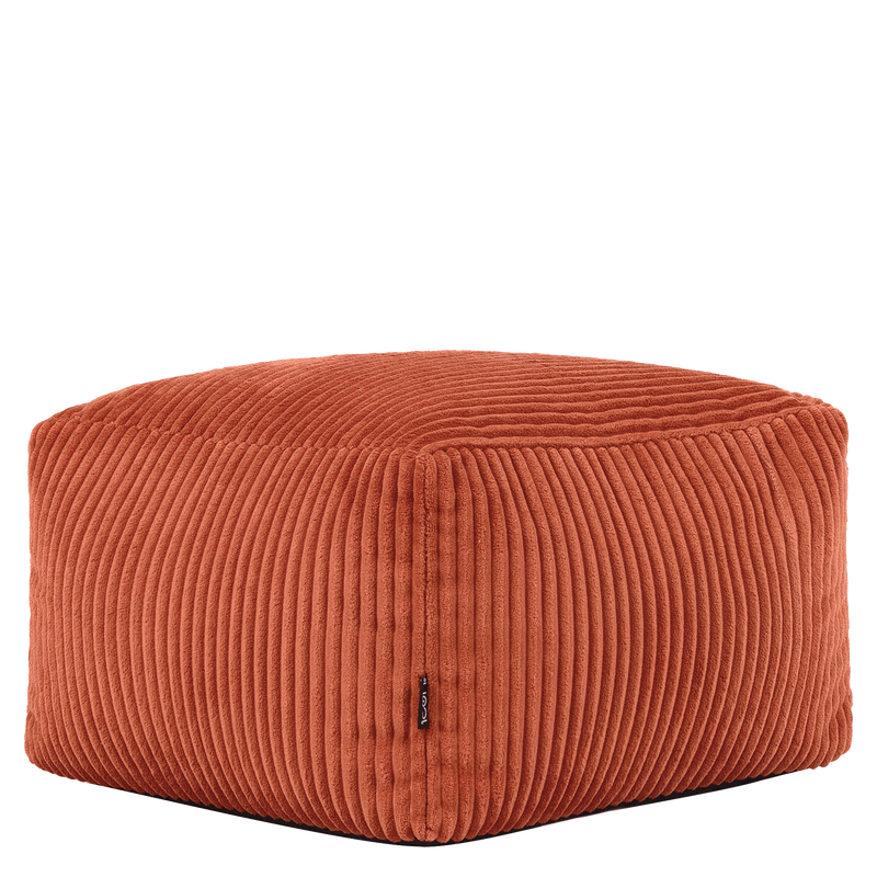 Amara Cord Square Footstool Bean Bag - Terracotta