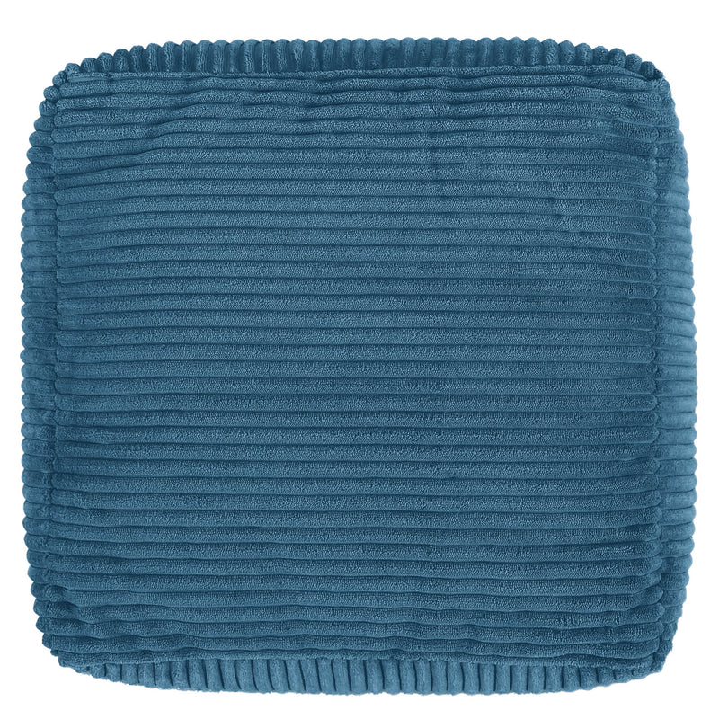 Amara Corduroy Square Footstool - Denim Blue