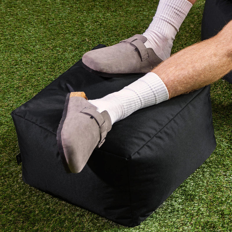 Bean Bag Footstool Indoor-Outdoor - Black