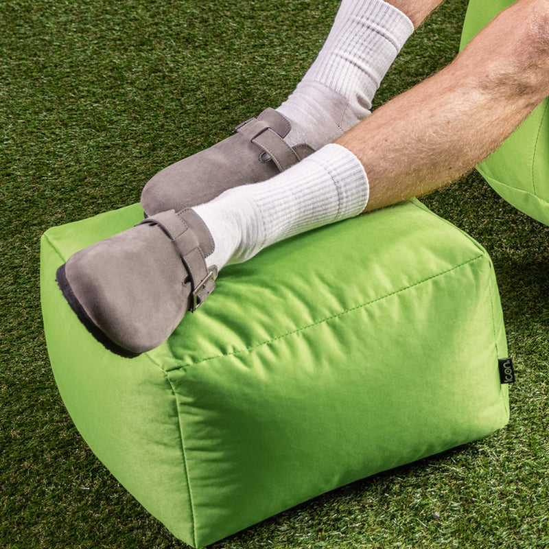 Bean Bag Footstool Indoor-Outdoor - Lime Green