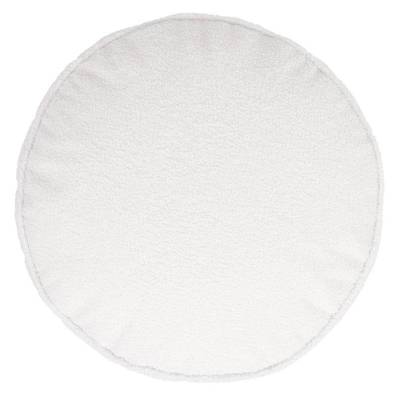 Milano Bouclé Round Footstool Bean Bag - Ivory