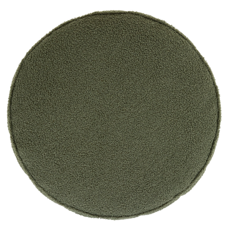 Milano Bouclé Round Footstool Bean Bag - Olive Green