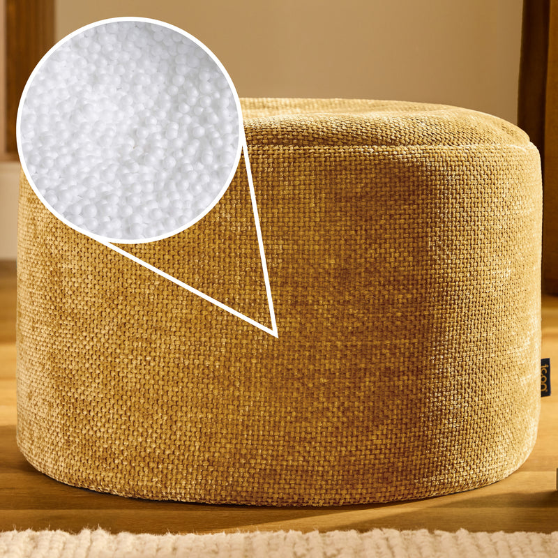 Milano Chenille Round Footstool - Gold