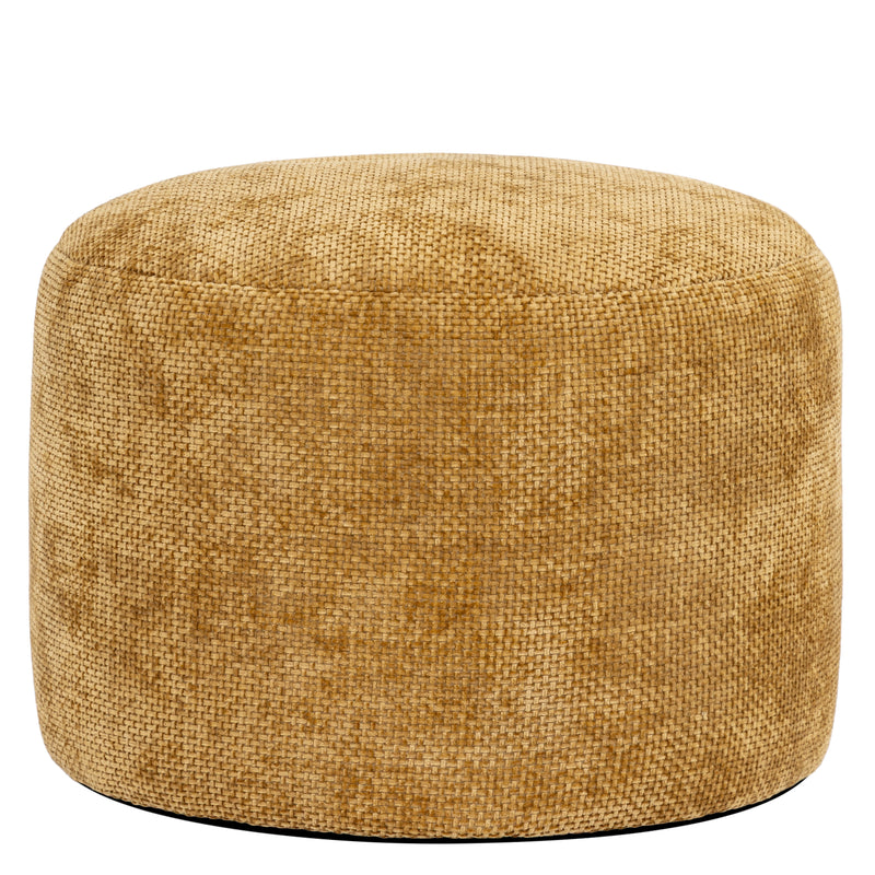 Milano Chenille Round Footstool Bean Bag - Gold