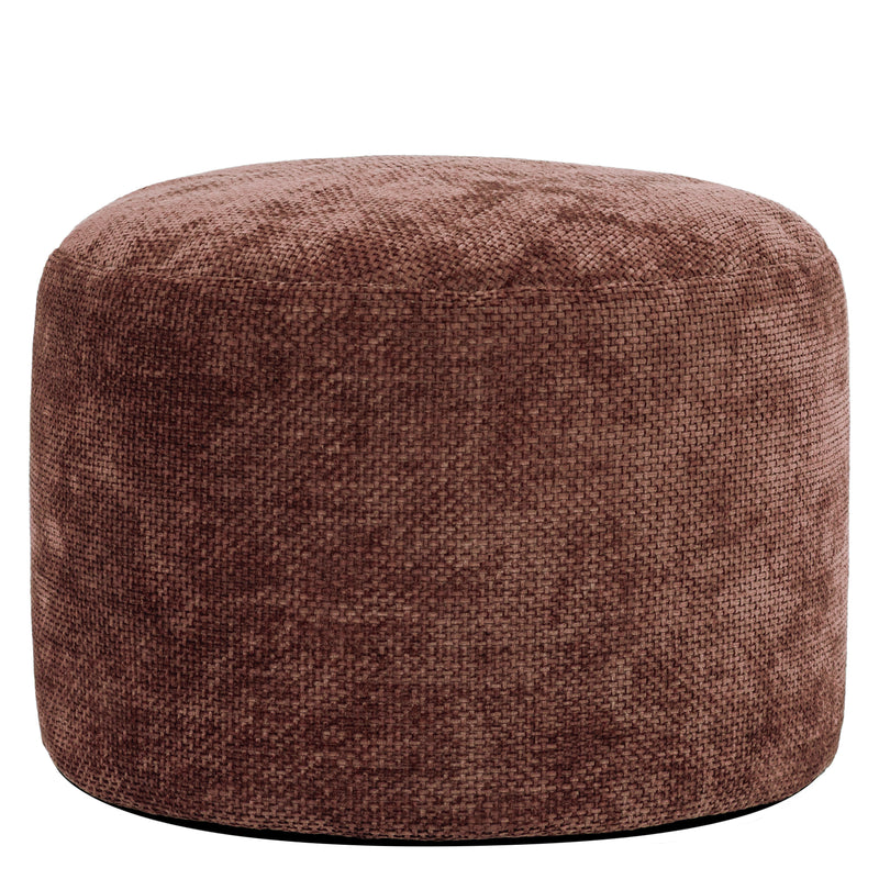 Milano Chenille Round Footstool Bean Bag - Mulberry