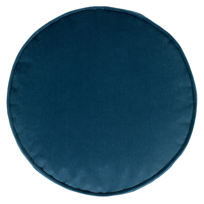 Milano Velvet Round Footstool Bean Bag - Ink Blue