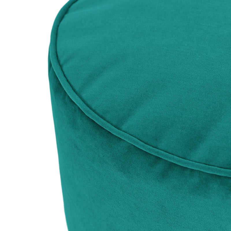 Milano Velvet Round Footstool - Teal