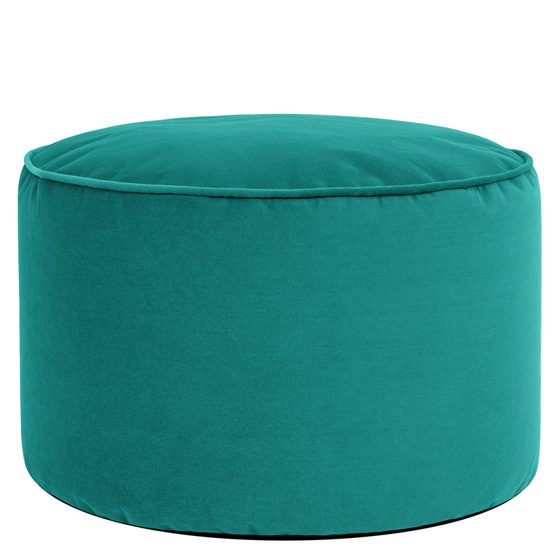 Milano Velvet Round Footstool - Teal