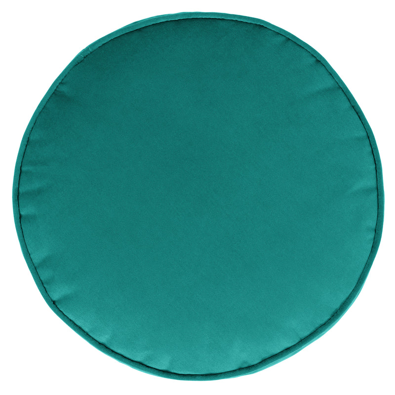 Milano Velvet Round Footstool - Teal