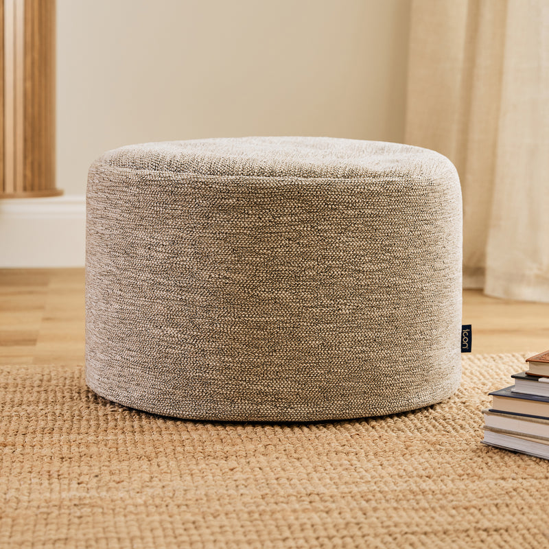 Milano Woven Round Footstool - Natural